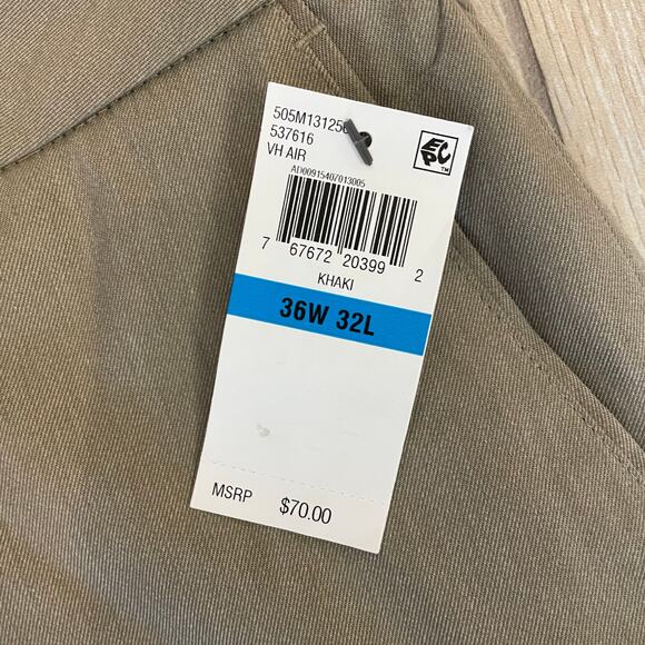 Van Heusen AIR Straight Fit Pants 36x32 Khaki NWT Stretch Cooling Max Flex - Picture 8 of 9